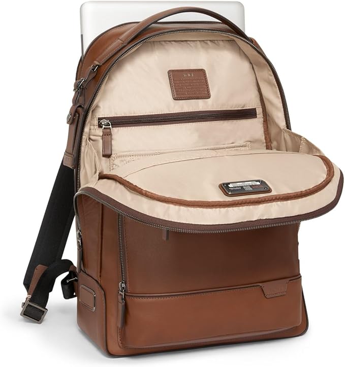 TUMI Harrison Warren Backpack - 15-Inch Laptop Backpack - Stylish Women's & Men's Backpack for Travel & Business - Cognac Leather