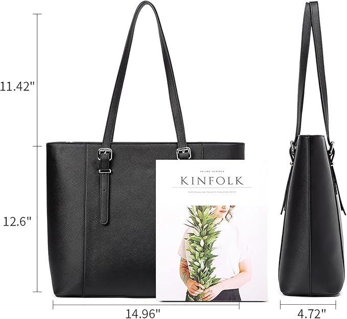 Telena Laptop Tote Bag for Women, 15.6 Inch Shoulder Tote Bag Leather Briefcase for Women, Large Capacity Handbag Bags