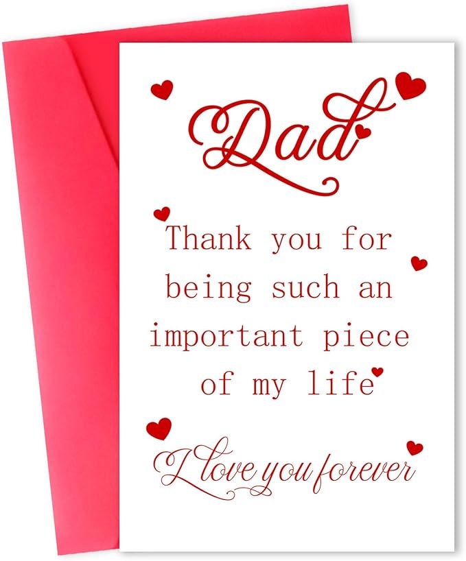 Funny Dad Birthday Card from Daughter Son, Sweet Birthday Gifts Cards for Father, Unique Thank You for Dad Card, Best Father Birthday Gifts Ideas