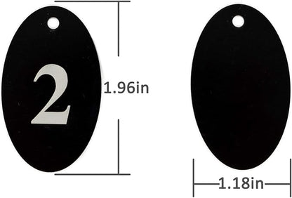 StayMax Aluminum Alloy Oval Number Tag Key Tag with Key Rings