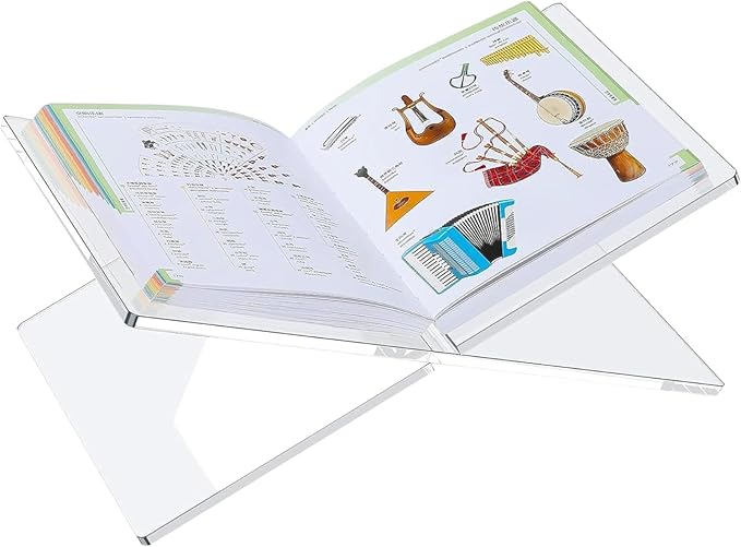 Acrylic Book Display Stand - Cookbook Holder for Kitchen, Clear