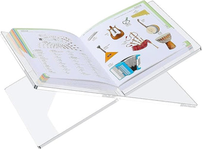 Acrylic Book Display Stand - Cookbook Holder for Kitchen, Clear