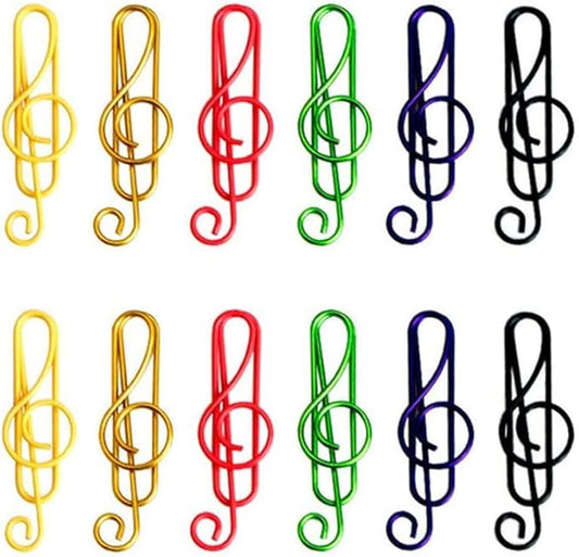 100 Pieces Music Paper Clips 6 Colors, Music Bookmark Metal Paper Clips Musical Notes Clips,for Office School Stationery Supplies