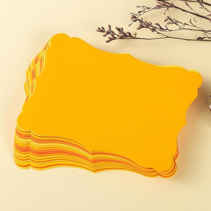 50 Pack Blank Kraft Cards Cardstock Thick Paper Brown Greeting Cards for DIY Gift Card Menus, Baby Shower and Wedding Invitations (Yellow, 5 Colors, 4x6IN)