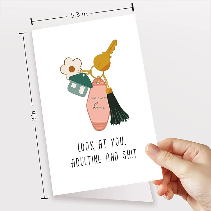 Spercy Funny Housewarming Card for Friends - Happy New Home, Rude Moving, New House Congratulation