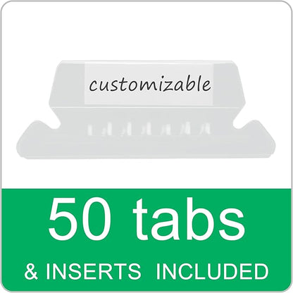 50 Packs Hanging File Folders,Dark Green Letter Size File Folders with 1/5 Adjustable Cut Tabs,Decorative,Drawer,Desk and Cabinet Use