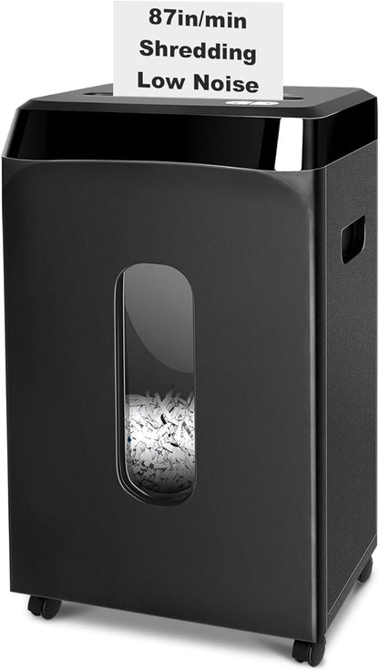 58dB Quiet P-4 Cross-Cut Paper Shredder for Home & Office Use | Fast 8-Sheet Feeding, 4 Gal Bin (LITE)