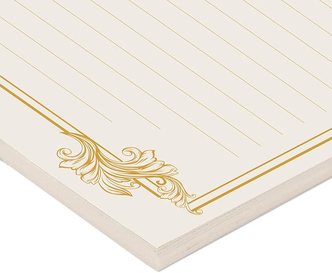 90 Pieces Stationery Set with Envelopes (60 Vintage-Style Paper Sheets + 30 Envelopes), Gold Border Letter Writing Paper and Envelopes for Love Letter, Party Invitations