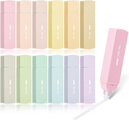 Mr. Pen- Aesthetic Correction Tape, 0.2" x 197", 12 pcs, Pastel Colors, Cute Correction Tape