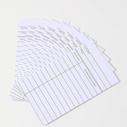 Library Cards, Checkout Catalog Book Card, Library Checkout Index Card, Due Date Notecard for Record Keeping (3x5 in,200 Count)