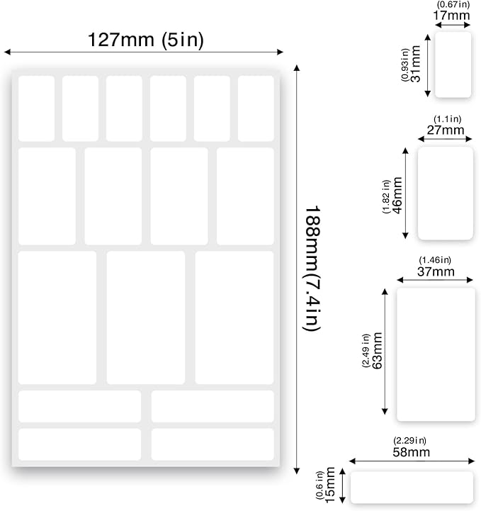170Pcs White Removable Labels for Jars,for Storage Bins,for Food Containers with 2 Liquid Chalk Marker(White)