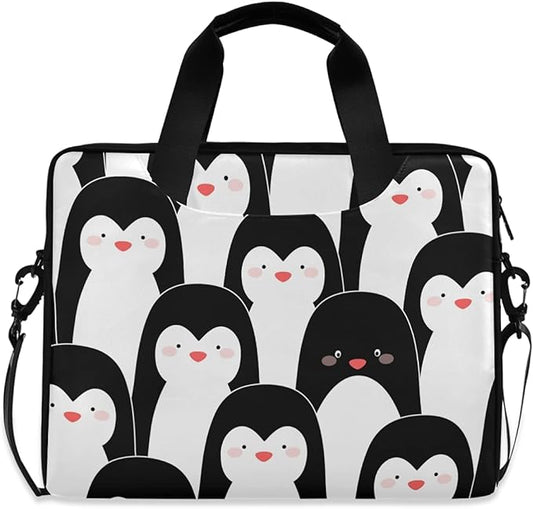 Cute Penguin Laptop Bag Case Laptop Messenger Bag Briefcase for Men Women