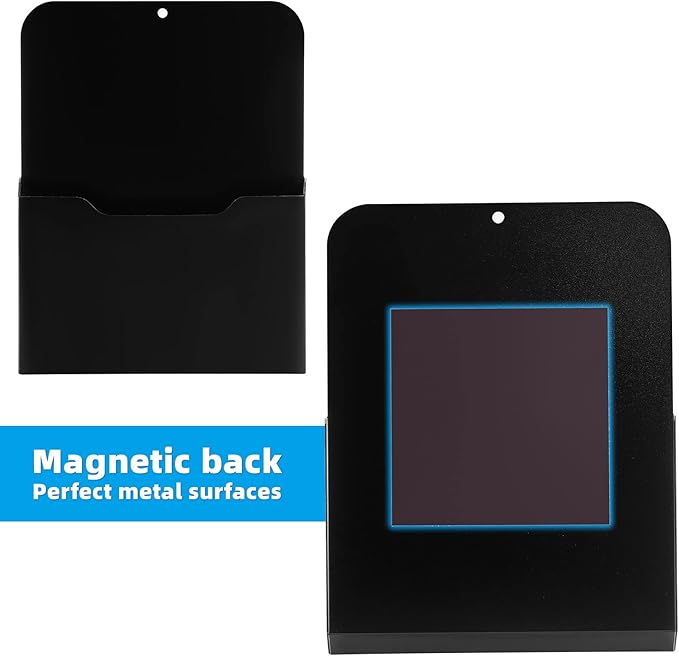 Black Magnetic File Holder - Magnetic Paper Holder, Pocket Organizer Office Supplies Storage