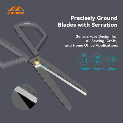 JIMIHOME Household Tool Essential Safety Craft Scissors Left Right Handed Tension Adjustable Protective Sheath Precision Light Duty Home Office Ground Blades Anti-slipping Resist Rusting