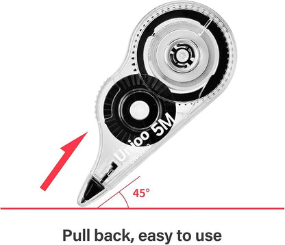 White Correction Tape, Easy To Use Applicator for Instant Corrections Wrong Writing At Any Time, For school, Office (12pack, 5M/196" x 0.2", Black)