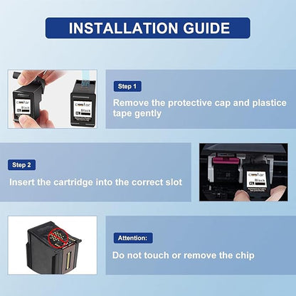 CSSTAR 62 XL Ink Cartridges Compatible Replacement Work with Envy 5660 5540 5640 7644 OfficeJet 8040 200 250 5741 5740 Printer(1 Black,1 Tri-Color)