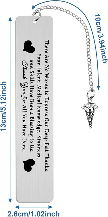 Gifts for Doctor Metal Book Markers for Doctor Thank You Doctor Gifts Doctor Appreciation Bookmark Retirement Bookmark for Doctor Inspirational Bookmark Graduation Leaving Going Away Gifts