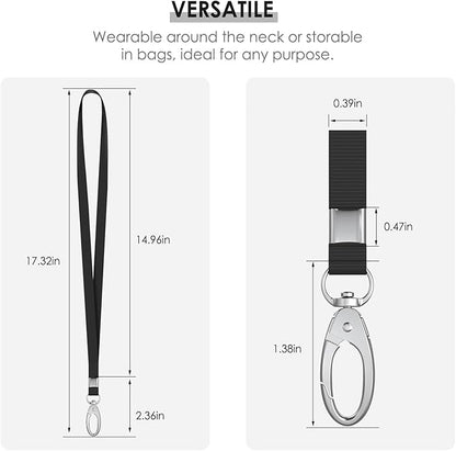 10 Pack Lanyards for ID Badges, Cruise Ship Cards, Keys, Keychain, Long-lasting Neck lanyard Strap with Clasp, Cruise Badge Key Lanyards for Men, Women, Teachers, Kids (Black)