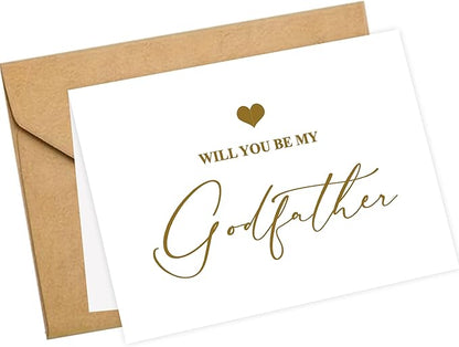 LADY&HOME Will You Be My Godfather Card with Envelope,Godfather Proposal Card Godfather Proposal Gift (C2:Godfather)