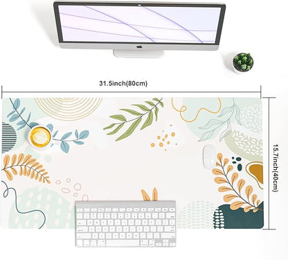 Colorful Star Minimalist Large Mouse Pad, Abstract Botanical Waterproof Desk Mat, Boho Computer Gaming Mouse Pad, XXL Full Desk Mousepad Non Slip Writing Pad for School Office Home 31.5" x 15.7"