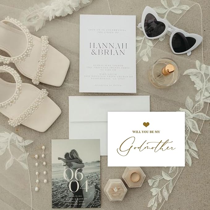 LADY&HOME Will You Be My Godmother Card with Envelope,Godmother Proposal Card Godmother Proposal Gift (C2:Godmother)