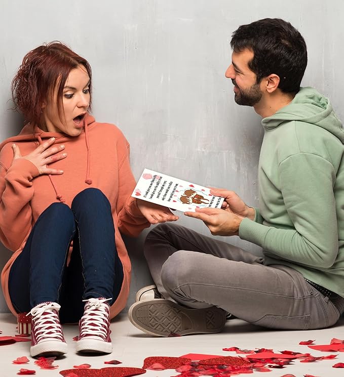 Valentines Day Gifts for Her Him, Love Card With Envelope,Valentine's Day Cards for Boyfriend Husband Fiance Girlfriend Wife Fiancee | Cute Otter Cards | Valentines Day Gifts