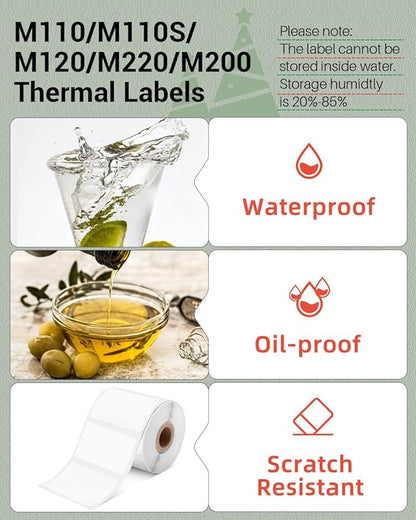 Phomemo Thermal Labels for M110/M221/M220/M120/M200 Label Printer,1.18" x 0.79" (30x20mm), 320 Labels/Roll, Black on White