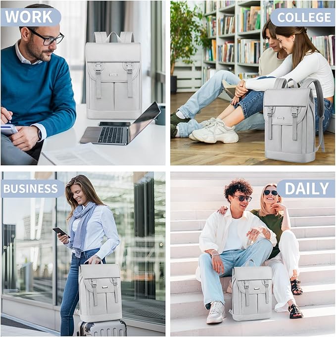 Laptop Backpack for Women, 15.6 Inch Expandable Wide Open Work Travel Backpack for Teacher Doctor, Airplane Approved College Bookbag,Anti Theft Water Resistant Daily Office Business Bag for Men