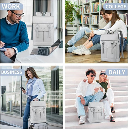 Laptop Backpack for Women, 15.6 Inch Expandable Wide Open Work Travel Backpack for Teacher Doctor, Airplane Approved College Bookbag,Anti Theft Water Resistant Daily Office Business Bag for Men