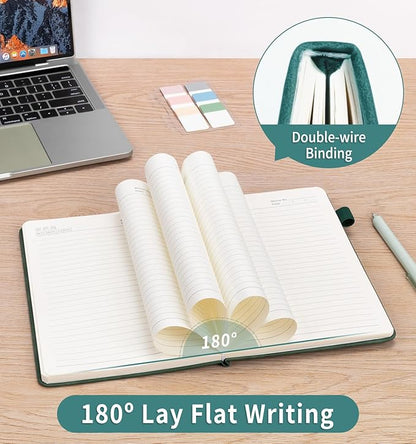 Lined Journal Notebook for Women Men, A5 Hardcover Leather Journals for Writing, 200 Pages Thick Paper, Daily Journal Notebook for Work, School, Note Taking, Business, Travel, College Ruled