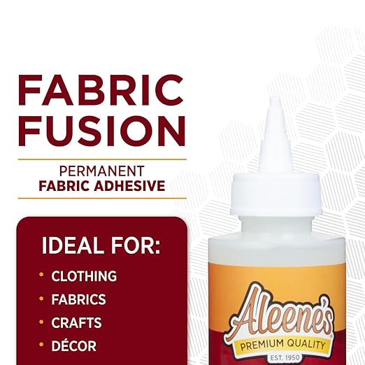 Aleene's Fabric Fusion Permanent Fabric Adhesive 4 fl. oz. Washable Fabric Glue for Clothes, Denim, Leather, Patches, Polyester, Cotton, Fabrics, Dries Flexible