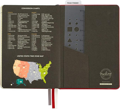 C.R. Gibson Red Leatherette "Let's Do This" Dot Grid Notebook Journal, 6" W x 8.5" L, 240 Pages