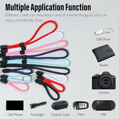 Wrist Strap Lanyard, 12 Pack Adjustable Wristlet Phone Lanyards for Keys, Cell Phone, Camera, USB Flash Drives, Flashlight, Keychain, ID Name Tag Badge(Mix Color)