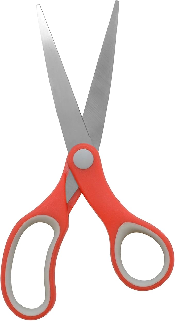 Westcott 55846 7-Inch School Scissors, All-Purpose Heavy-Duty Scissors for Crafting, School and Work, Red/Gray, 2 Pack