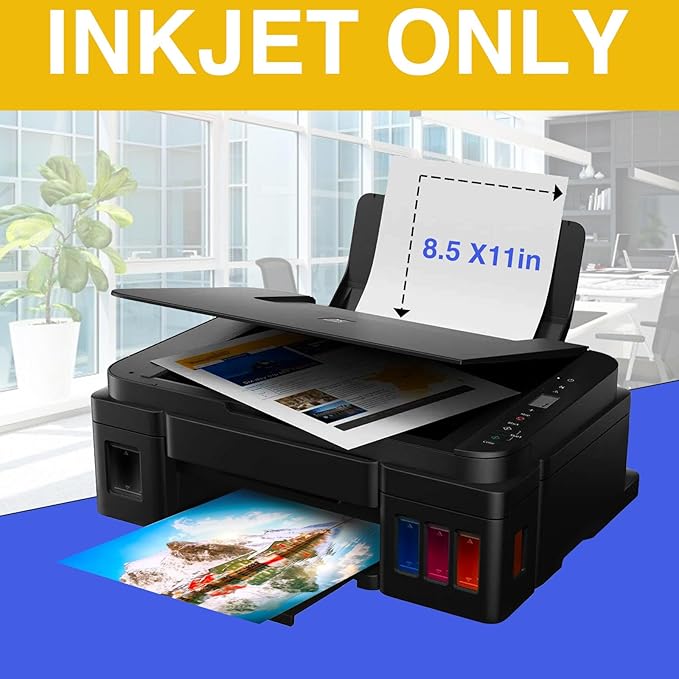 Printable Magnetic Sheets - 30 Glossy White Sheets - Make fridge magnets, Personality Labels, Crafts - 8.5" x 11"