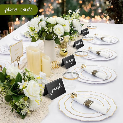 16 Pcs Mini Chalkboard Signs, Food Labels for Party Buffet, Premium Small Chalkboard Sign, Reusable and Easily Cleanable Small Chalkboard Signs with Stand, Food Signs for Buffet, Catering Supplies