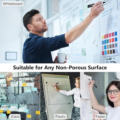 SFAIH Dry Erase Markers Fine Tip - 24 Pack Whiteboard Markers Dry Erase For Kids Adult Low Odor, Black Dry Erase Markers Fine Point For Home Classroom