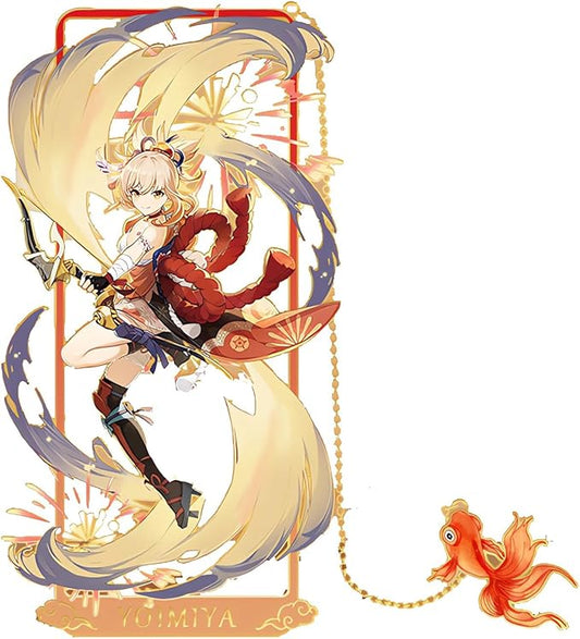 Yoimiya with Chain Original Genshin Impact Metal Bookmark - Collect All Your Favorite Characters!