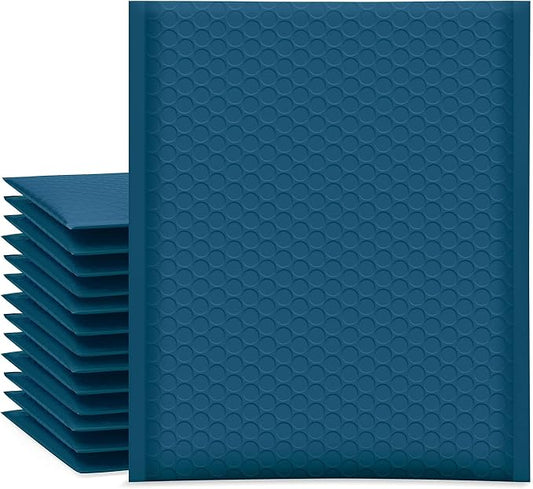 UCGOU Bubble Mailers 8.5x12 Inch Navy Blue 25 Pack Usable Size 8.5x11 Poly Padded Envelopes #2 Medium Mailing Opaque Packaging Postal Self Seal Waterproof Boutique Shipping Bags for Clothes Makeup