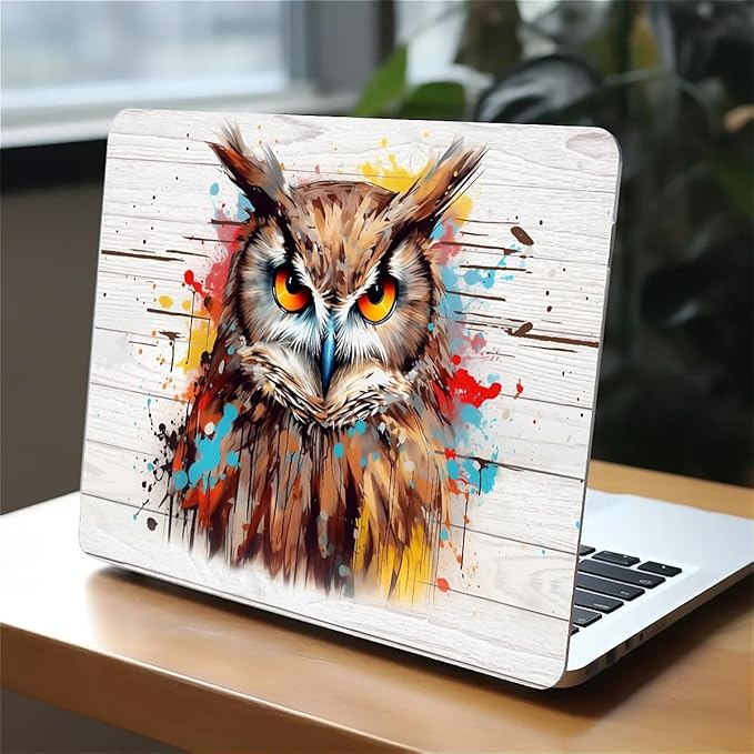 Compatible with 13.3 Inch MacBook Retina A1425/A1502, Funny Colorful Owl Hard Plastic Shell Cover Case