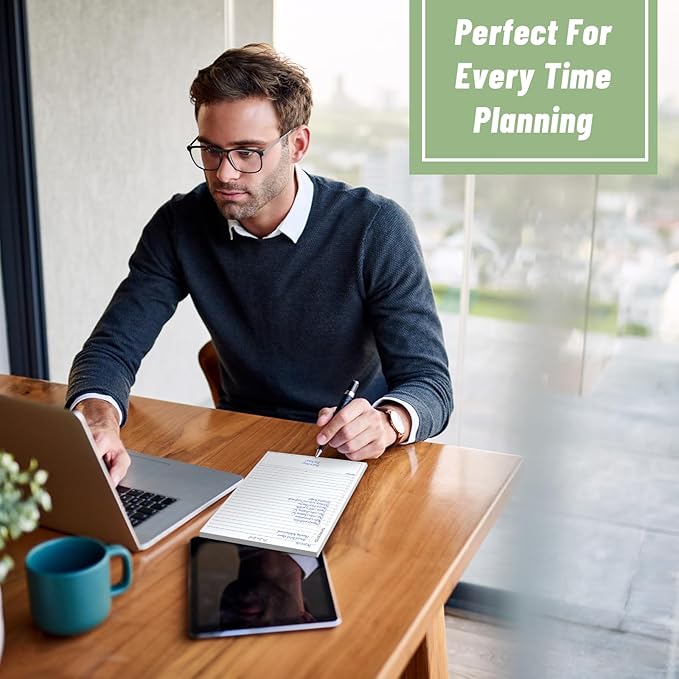 TO DO List Notepad, Note Pads 2 Pack, 8.3” X 5.7”52 Sheets TO DO List Notebook, Do List Notepad with checklist, Top priority, Note, Regular To Do Section for Planner & Organizer, Notepads for Work