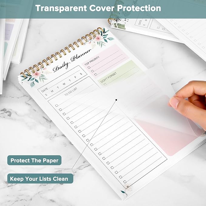 To Do List Notepad, To Do List Notebook for Work with 52 Undated Sheets - Daily Planner for Women & Man - Organizer Notepad for Office Desk Accessories and Home- Floral