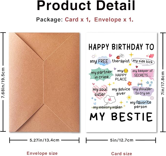 Funny Birthday Card for Sisters, Bestie, Friendship Cards, Best Friend Birthday Card, Niece Birthday Cards