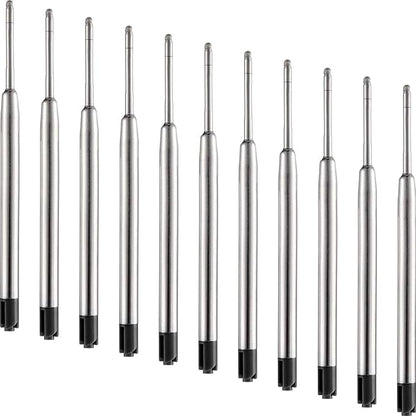 DunBong Pen Refills, Black Ink Refill Pack of 5, Replaceable Ballpoint Pen Refills, Medium Point Metal Refill (Black)