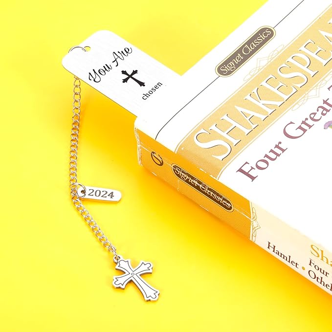 Faith Based Gifts Cross Bookmark for Men Women First Communion Gifts for Girls Boys Baptism Gifts Bible Verse Bookmark Bible Accessories Christian Church Gifts in Bulk 2024 Graduation Gifts
