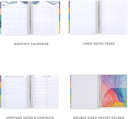 Erin Condren 12-Month Spiral Life Planner (Jan 2025 - Dec 2025) | 7x9 Weekly Planner with Monthly Calendars | Evolve Covers, Evolve Interior, Vertical Layout, Platinum Coil