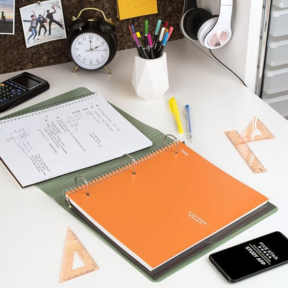 Five Star Spiral Notebook + Study App, 1 Subject, Graph Ruled Paper, Fights Ink Bleed, Water Resistant Cover, 8-1/2" x 11", 100 Sheets, Sedona Orange (620000CD1)