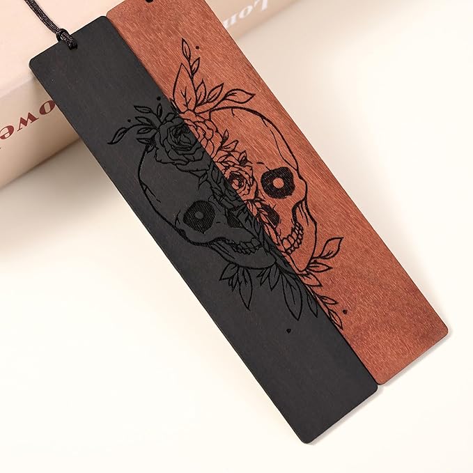 Horror Bookmark, Cool Halloween Bookmarks Skull Gothic Bookmarks for Adult Horror Gifts (Skull)