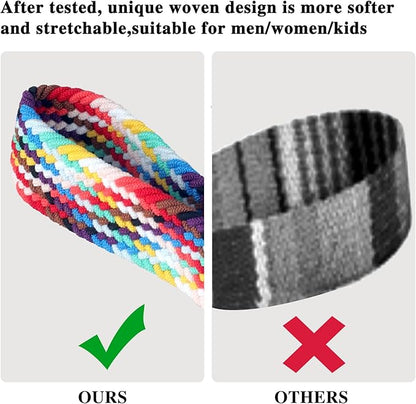 Fishent Stretchy Wristlet Keychain,Braided Cute Wrist Lanyards for Keys, Key Chain Holder for Women Men, Wrist Strap Keychain for Car Keys Phone Camera Wallet ID Badges Card (Rainbow)