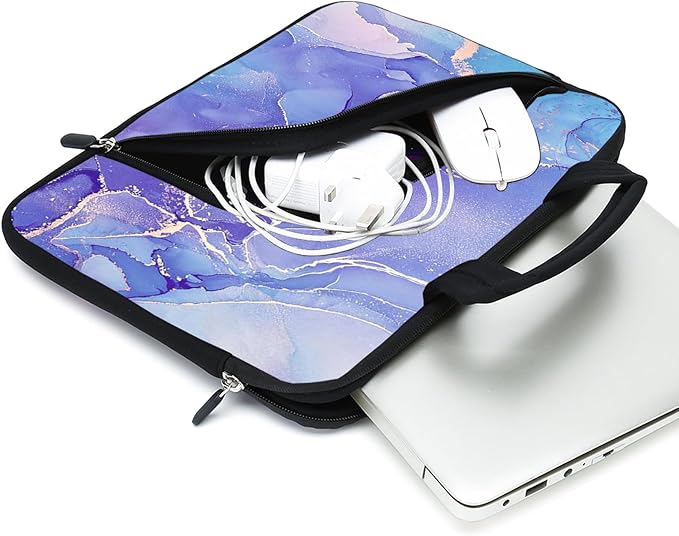 11.6-12.2 inches Laptop Sleeve Chromebook Case Ultrabook Case Notebook Sleeve Tablet Case Neoprene Handle Sleeve for Men Women, Two Pockets(Purple)